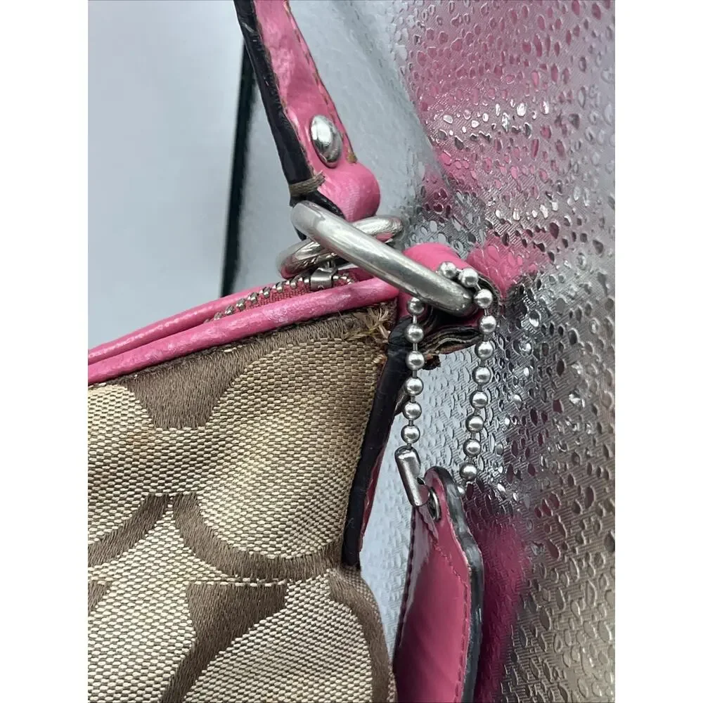 Y2K Vintage Coach F17439 SoHo Pink Beige Bag With Wristlet STINKY DIRTY AS IS
